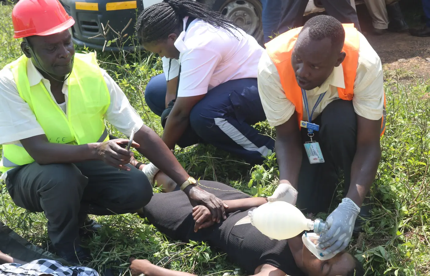 Participants in Emergency First Aid training