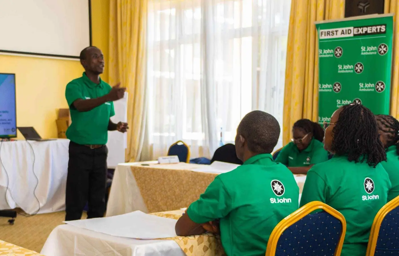 Participants in First Aid at Work training